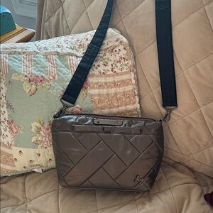 Lug Quilted Crossbody Bag in Dark Gray